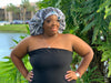 Portsmouth Bonnet – Handmade Cotton Bonnet with Blue Satin Lining